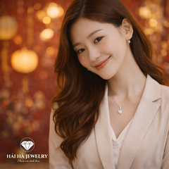 Dây chuyền bạc 925 đính moissanite dáng chuyển động mềm | Hải Hà Jewelry