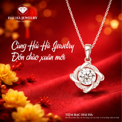 Dây chuyền bạc 925 đính moissanite dáng chuyển động mềm | Hải Hà Jewelry