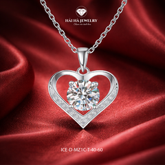 Dây chuyền bạc 925 đính moissanite dáng trái tim | Hải Hà Jewelry