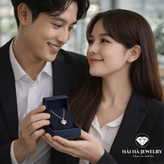 Dây chuyền bạc 925 đính moissanite dáng trái tim | Hải Hà Jewelry