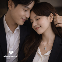 Dây chuyền bạc 925 đính moissanite dáng trái tim | Hải Hà Jewelry