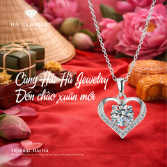 Dây chuyền bạc 925 đính moissanite dáng trái tim | Hải Hà Jewelry