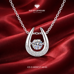 Dây chuyền bạc 925 đính moissanite dáng móng ngựa | Hải Hà Jewelry