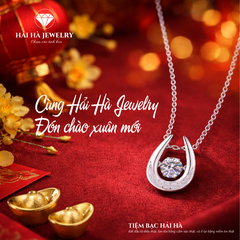 Dây chuyền bạc 925 đính moissanite dáng móng ngựa | Hải Hà Jewelry