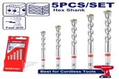Bộ 5 mũi khoan bê tông (Đuôi lục giác) ECDB6055