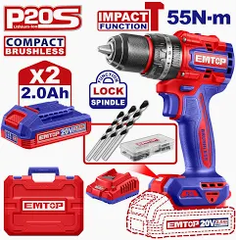 Bộ máy khoan PIN EMTOP 13mm có búa mã ECIDL20558