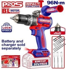 Thân máy khoan PIN EMTOP 13MM CÓ BÚA, LỰC SIẾT 96Nm MÃ ECIDL209685