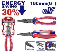 Kìm mỏ nhọn trợ lực 30% 6 inch emtop EPLRL0621