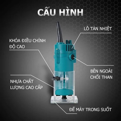 Máy phay gỗ cầm tay Mailtank SH134 cốt 6.35mm 350W máy soi gỗ máy phay alu tạo rãnh máy soi gỗ cầm tay, máy phay mini