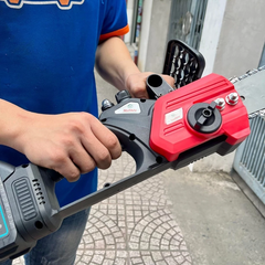 [KÈM XÍCH THAY THẾ] Máy cưa xích Pin KUTAN không chổi than lam xích 12inch núm điều chỉnh lam xích ngoài