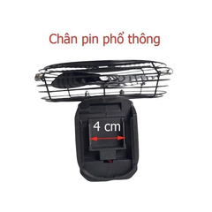 Thân quạt chạy pin BOSHUN xoay được, chân pin phổ thông 4cm chân pin makita