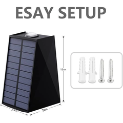 Đèn Hắt Tường Đèn Ốp Tường, Đèn Năng Lượng Mặt Trời 2 Đầu, Đèn Ngoài Trời Chống Thấm Nước Ánh Sáng Vàng