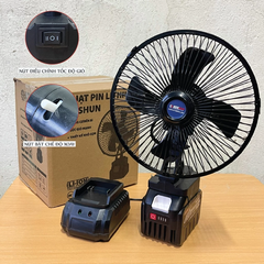 Thân quạt chạy pin BOSHUN xoay được, chân pin phổ thông 4cm chân pin makita