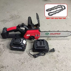 [KÈM XÍCH THAY THẾ] Máy cưa xích Pin KUTAN không chổi than lam xích 12inch núm điều chỉnh lam xích ngoài