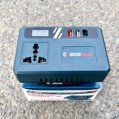 [DÙNG ĐƯỢC QUẠT] Đế Chuyển Đổi Nguồn Điện BOSHUN BS-CD220PRO Chuyển Từ Pin 21v lên 220v, Chân Pin Phổ Thông 4cm