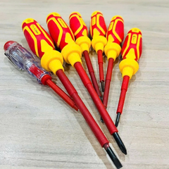 Bộ Tua Vít Cách Điện 1000V Kapusi Nhật Bản K-9201 Gồm 7 Cây Hãng Bộ Tua Vít Đa Năng