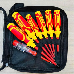 Bộ Tua Vít Cách Điện 1000V Kapusi Nhật Bản K-9201 Gồm 7 Cây Hãng Bộ Tua Vít Đa Năng