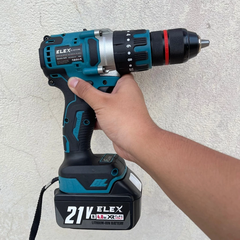 [KÈM TAY CẦM] Máy Khoan Pin ELEX Xanh Dương Máy Khoan 3 Chức Năng Đầu Kẹp 13 ly, Động Cơ Không Chổi Than - Đầu Auto Lock