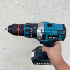 [KÈM TAY CẦM] Máy Khoan Pin ELEX Xanh Dương Máy Khoan 3 Chức Năng Đầu Kẹp 13 ly, Động Cơ Không Chổi Than - Đầu Auto Lock
