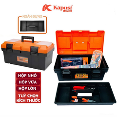 Thùng Đựng Đồ Nghề Nhựa, Hộp Đựng Dụng Cụ KAPUSI Nhiều Kích Thước, Hộp đựng đồ nghề đa năng cầm tay, cơ khí, máy móc