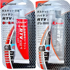 Keo dán ron chịu nhiệt độ cao 85G thể roăng đỏ và xám Kapusi Japan, Keo silicon chịu nhiệt 650ºF