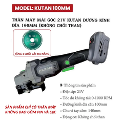 [TẶNG LƯỠI CẮT ĐA NĂNG] Thân Máy Mài Pin Kutan Động Cơ Không Chổi Than Xám Đá 100 Chân Pin Phổ Thông Bảo Hành 6 Tháng