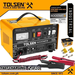 Bộ sạc bình 230V Tolsen 79997, Bộ Sạc Ác Quy Xe Máy Ô Tô Xe Tải 230VAC 12/24V