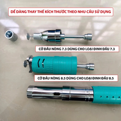 [KÈM 100 ĐINH 7.3] Bộ Máy Bắn Đinh Bê Tông Nội Địa Đa Năng Đầu 7.3, Đầu 8.5 Tích Hợp Dễ Dàng Thay Thế