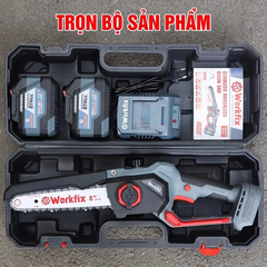 [KÈM XÍCH THAY THẾ] Máy Cưa Xích Pin WORKFIX WF-CS08BL, Công Suất 600w, Chiều Dài Lam Xích 8 inch, Không Chổi Than