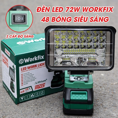 Đèn LED dùng pin Workfix 48 bóng led siêu sáng công suất 72W sử dụng chân pin phổ thông