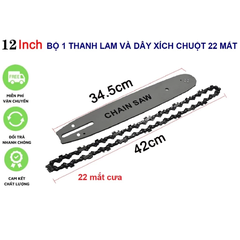 Dây Xích 12 Inch, Lam Xích 12 Inch Lắp Bộ Cưa Xích Gắn Máy Mài Chainsaw Sử Dụng Cho MÁy Cưa Xích 12 Inch