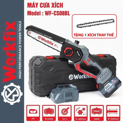 [KÈM XÍCH THAY THẾ] Máy Cưa Xích Pin WORKFIX WF-CS08BL, Công Suất 600w, Chiều Dài Lam Xích 8 inch, Không Chổi Than