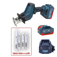 Máy Cưa Kiếm Pin BOSHUN Cắt Đa Năng, Động Cơ Không Chổi Than, Lõi Đồng - Tặng Kèm 4 Lưỡi Cưa