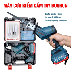 Máy Cưa Kiếm Pin BOSHUN Cắt Đa Năng, Động Cơ Không Chổi Than, Lõi Đồng - Tặng Kèm 4 Lưỡi Cưa