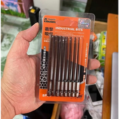 Đầu Bắn Vít Lục Giác Dài 100mm Kapusi K-7185 8 Chi Tiết Chuôi Cắm Lục Giác 6.35mm Tiện Lợi Cho Mọi Loại Khoan