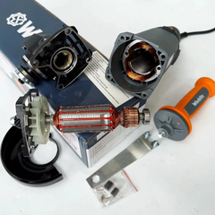 [KÈM LƯỠI CẮT ĐA NĂNG] Máy Mài Cầm Tay WORKFIX WF-AG1050B, Máy Mài Điện Công tắc bụng, Công Suất 1050W, 6 Tốc độ