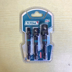 Bộ 3 đầu chuyển vặn tuýp Total TAC273651, đầu chuyển bulong, đầu chuyển khoan sang bulong vặn ốc