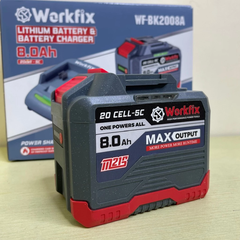 [SẠC+CHUYỂN NGUỒN 220V] Pin 20 Cell WORKFIX 8Ah WF-BK2008A Mạch 4 Mosfet Chân Pin Phổ Thông Vỏ Abs Chống Va Đập