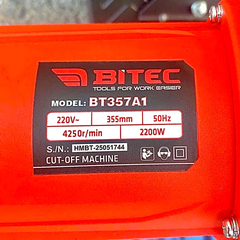 Máy Cắt Sắt 2200W BITEC BT357A1 Mô Tơ Lõi Đồng, Đĩa 355mm Có Ốc Giữ Khi Nhấn Xuống