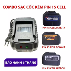 Bộ Sạc Cốc Kèm Pin 15 Cell 3 Mosfet 21v Chân Pin Phổ Thông Bảo Hành 6 Tháng Dùng Máy Siết Bulong, Máy Cưa, Máy Khoan,...