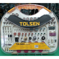 Bộ Phụ Kiện Mài, Khắc Mini, Bộ Phụ Kiện Mài Khuôn Mỹ Nghệ 250 món TOLSEN 77115 Dùng Cho Máy Khoan Mini