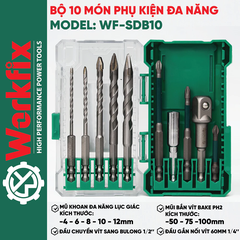 Bộ 10 Bộ Phụ Kiện Đa Năng WORKFIX WF-SDB10 Đầy Đủ Phụ Kiện