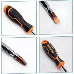 Tua Vít Đảo Cao Cấp S2 6x100mm, 6x150mm, 6x200mm KAPUSI Cán Cao Su, Nam Châm Từ Tính Mạnh