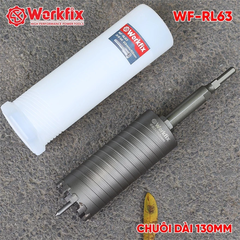 Mũi Khoan Rút Lõi Phi 63 Chui Dài 130mm WORKFIX WF-RL63 63x155m Kèm Chuôi Và Định Tâm