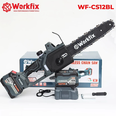 [KÈM XÍCH THAY THẾ] Máy cưa xích pin WORKFIX WF-CS12BL Màu Xám, Động cơ Không chổi than, Chiều dài lam 28cm