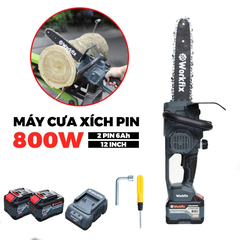 [KÈM XÍCH THAY THẾ] Máy cưa xích pin WORKFIX WF-CS12BL Màu Xám, Động cơ Không chổi than, Chiều dài lam 28cm