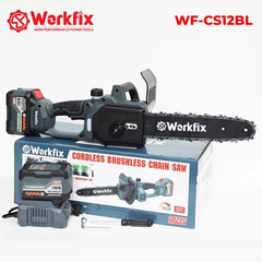 [KÈM XÍCH THAY THẾ] Máy cưa xích pin WORKFIX WF-CS12BL Màu Xám, Động cơ Không chổi than, Chiều dài lam 28cm