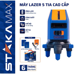 [KÈM CHÂN 1M2] Máy Laser, Máy Bắn Tia, Máy Cân Bằng Laze 5 Tia Xanh STAKA KA-2973 Bóng Led Siêu Sáng, Bảo Hành 12 Tháng