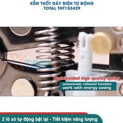 Kìm Tuốt Dây Điện Tự Động Thông Minh TOTAL THT152429 Phát Hiện Điện Áp Không Tiếp Xúc, Dùng Tuốt, Cắt, Uốn Dây Điện 4in1