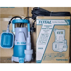 Bơm Chìm Nước Sạch Vỏ Nhựa TOTAL TWP64006, Công Suất 400w Mô Tơ Dây Đồng, Kèm Công Tắc Phao, Máy Bơm Chính Hãng